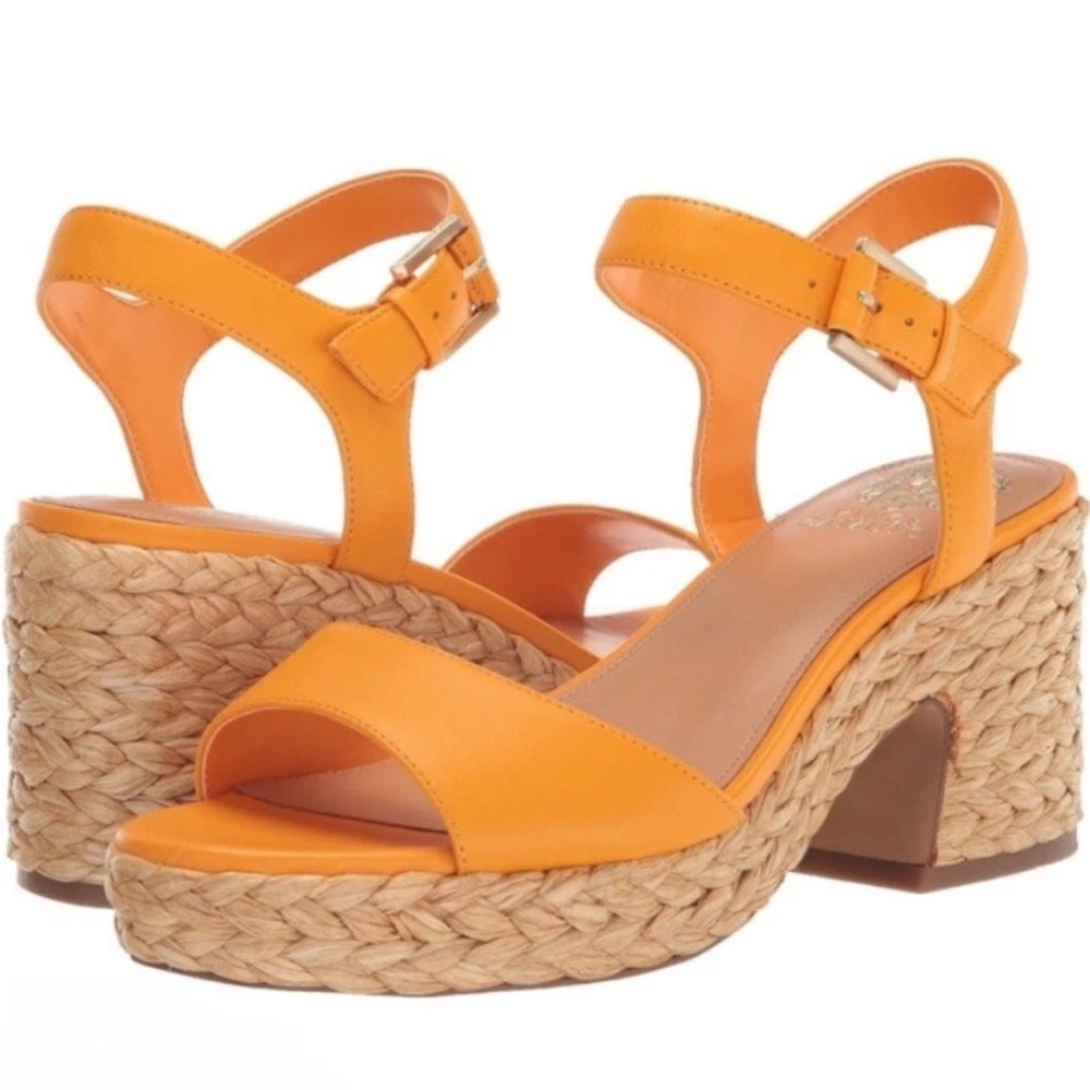 Vince Camuto Orange Espadrille Block Heel Sandals